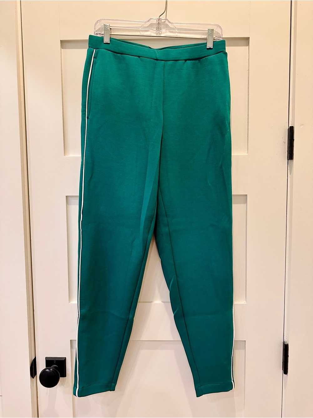 Varley Green Track Pants with White Side Stripe